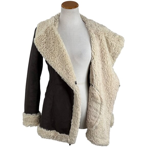 Vintage Vakko Penny Lane Faux Suede Shearling Coat 70s Boho Afghan Y2K Noughties - Picture 15 of 16